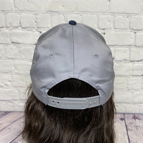 Vintage Hat Cap Snapback Gray Navy Blue Bill JKJ Trucking Rope Embroidered Logo - Picture 3 of 10
